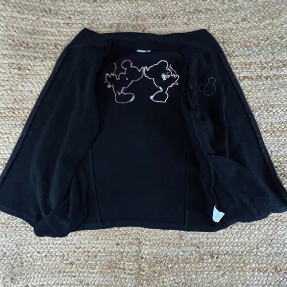 Disney Mickey Minnie Kissing Jacket L Bradford Exchange Lace Faux Leather Black - Picture 4 of 13